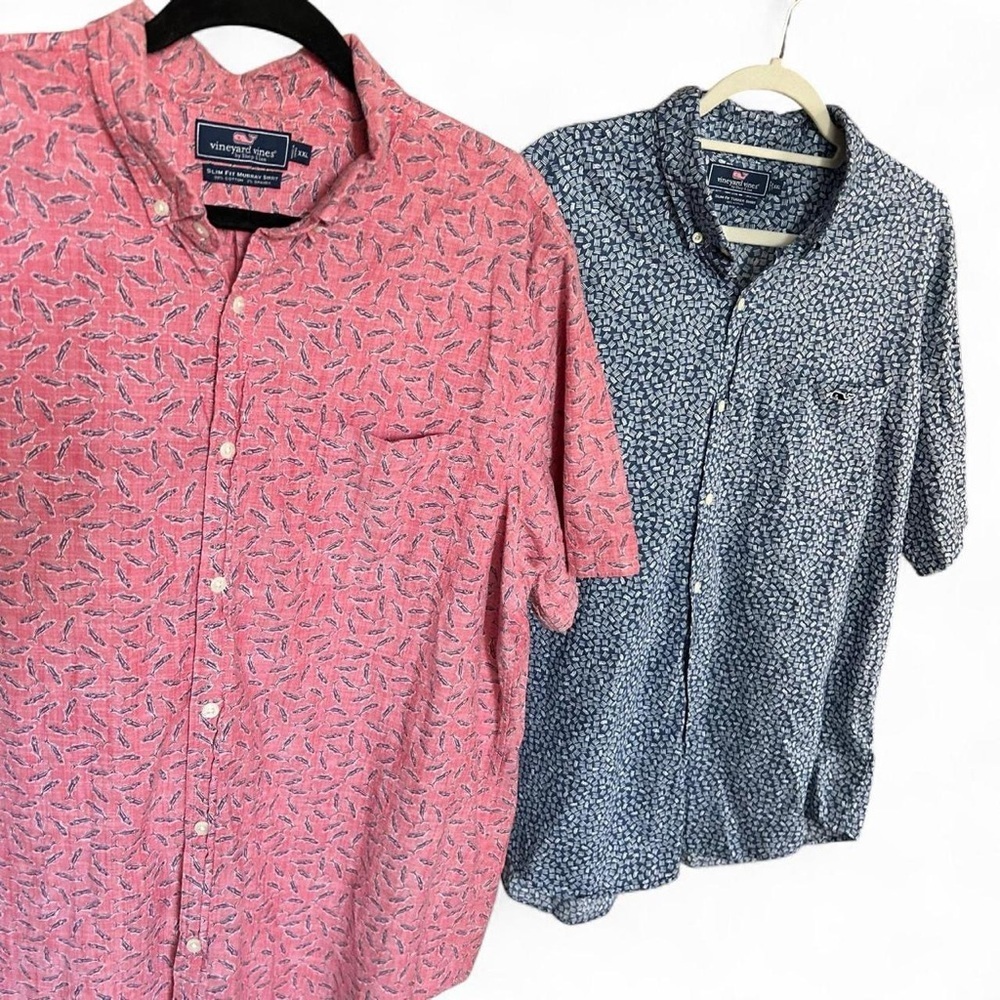 2- Vineyard Vines Men’s XXL Slim Fit Murray & Tucker Shirt Bundle